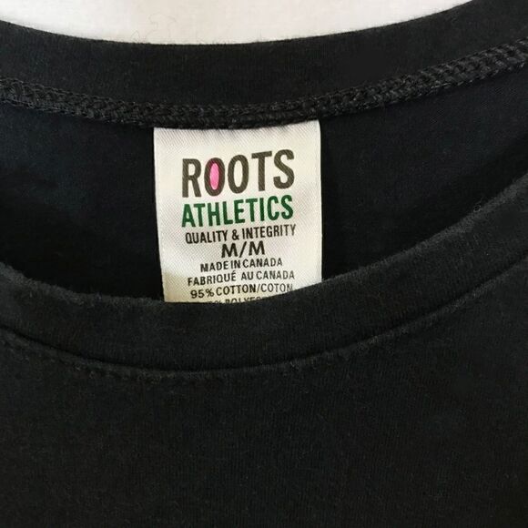 Black stretch roots canada tee shirt 💚 - Picture 3 of 7